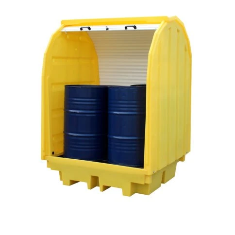 4 Drum Lockable Bunded Pallet With Hard Cover 3 4 Drum Lockable Bunded Pallet With Hard Cover