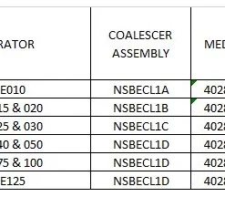Coalescer Foam Filter - Nsbe025 - Nsbe030 -Excelsior Sales Store 35311 18684