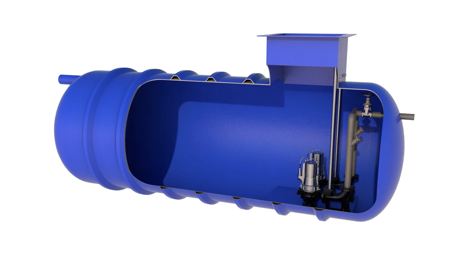 Horizontal Sewage Pump Station, Twin Pump, 10,000 Litre Tank 4 Horizontal Sewage Pump Station, Twin Pump, 10,000 Litre Tank - Image 2