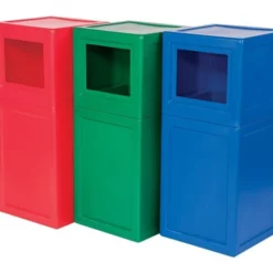 Square Litter Bin With Lid And Plastic Liner