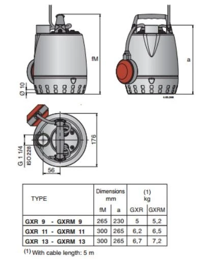 Calpeda GXR 9 Submersible Manual Pump With 10m Cable 7 Calpeda GXR 9 Submersible Manual Pump With 10m Cable - Image 5